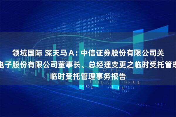 领域国际 深天马Ａ: 中信证券股份有限公司关于天马微电子股份有限公司董事长、总经理变更之临时受托管理事务报告