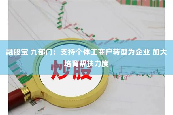 融股宝 九部门：支持个体工商户转型为企业 加大培育帮扶力度